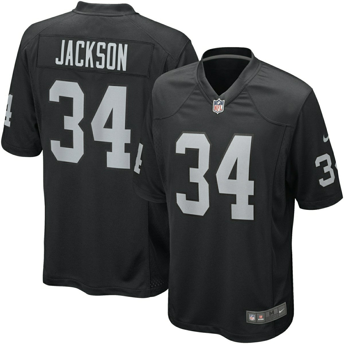 Bo Jackson #34 Los Angeles Raiders Nike Game NFL Jersey Black Taass US