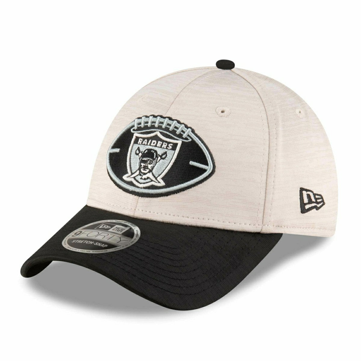Oakland Raiders Historic 2024 NFL Sideline New Era Stretch-Snap 9FORTY Cap Fashion