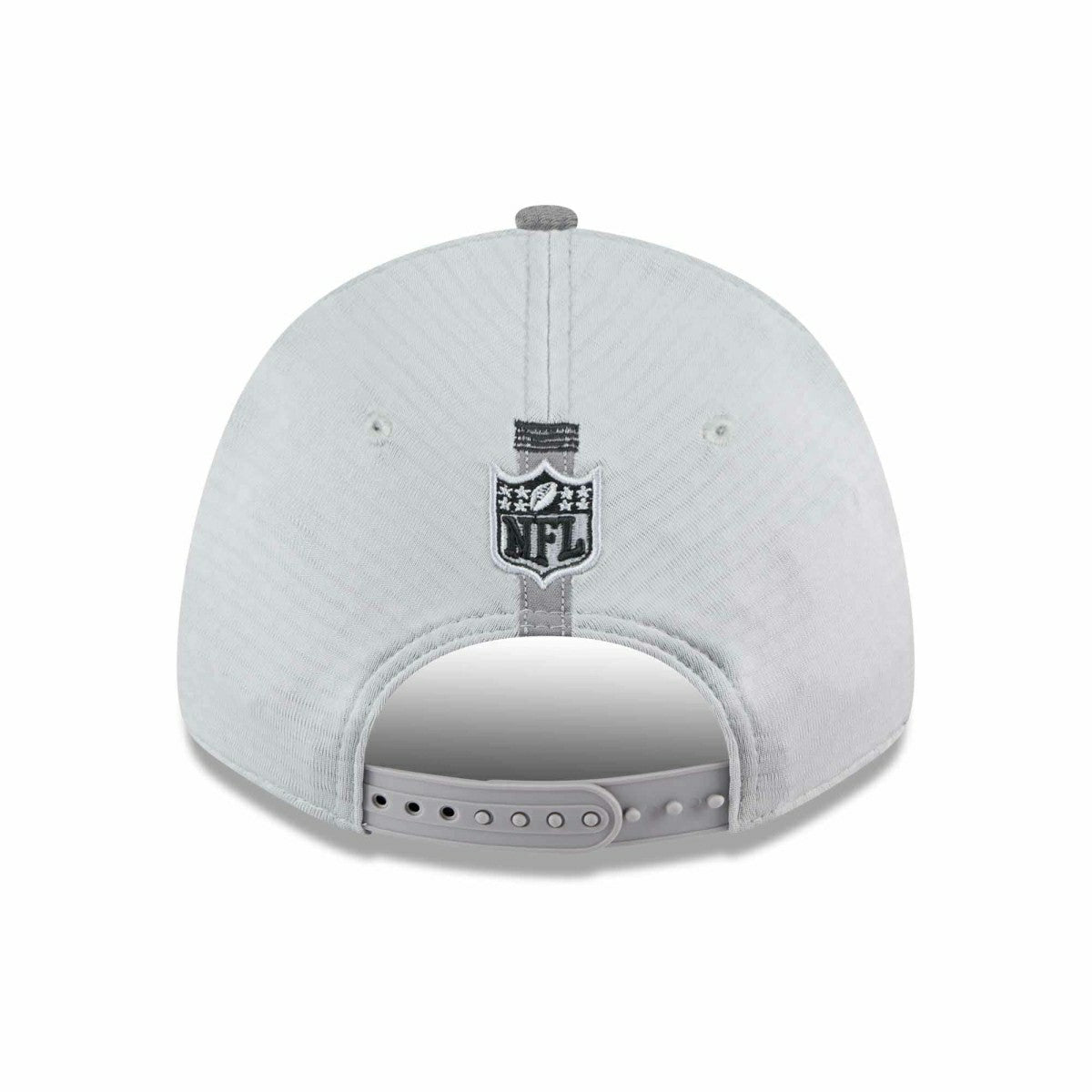 Las Vegas Raiders 2024 NFL Training Camp New Era Stretch-Snap 9FORTY Cap Gray Lifestyle