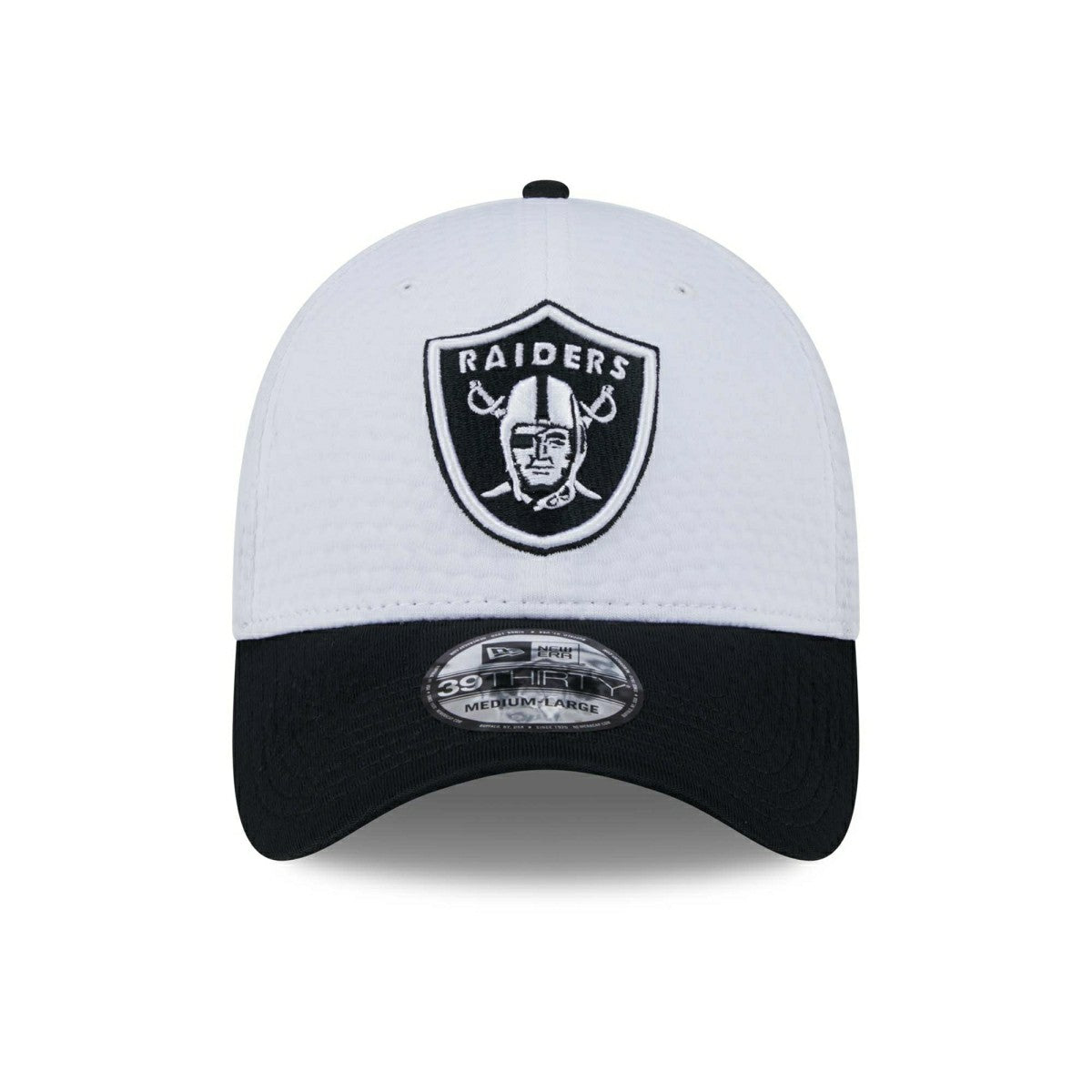 Las Vegas Raiders 2024 NFL Training Camp New Era 39THIRTY Flex Cap White Taass sale
