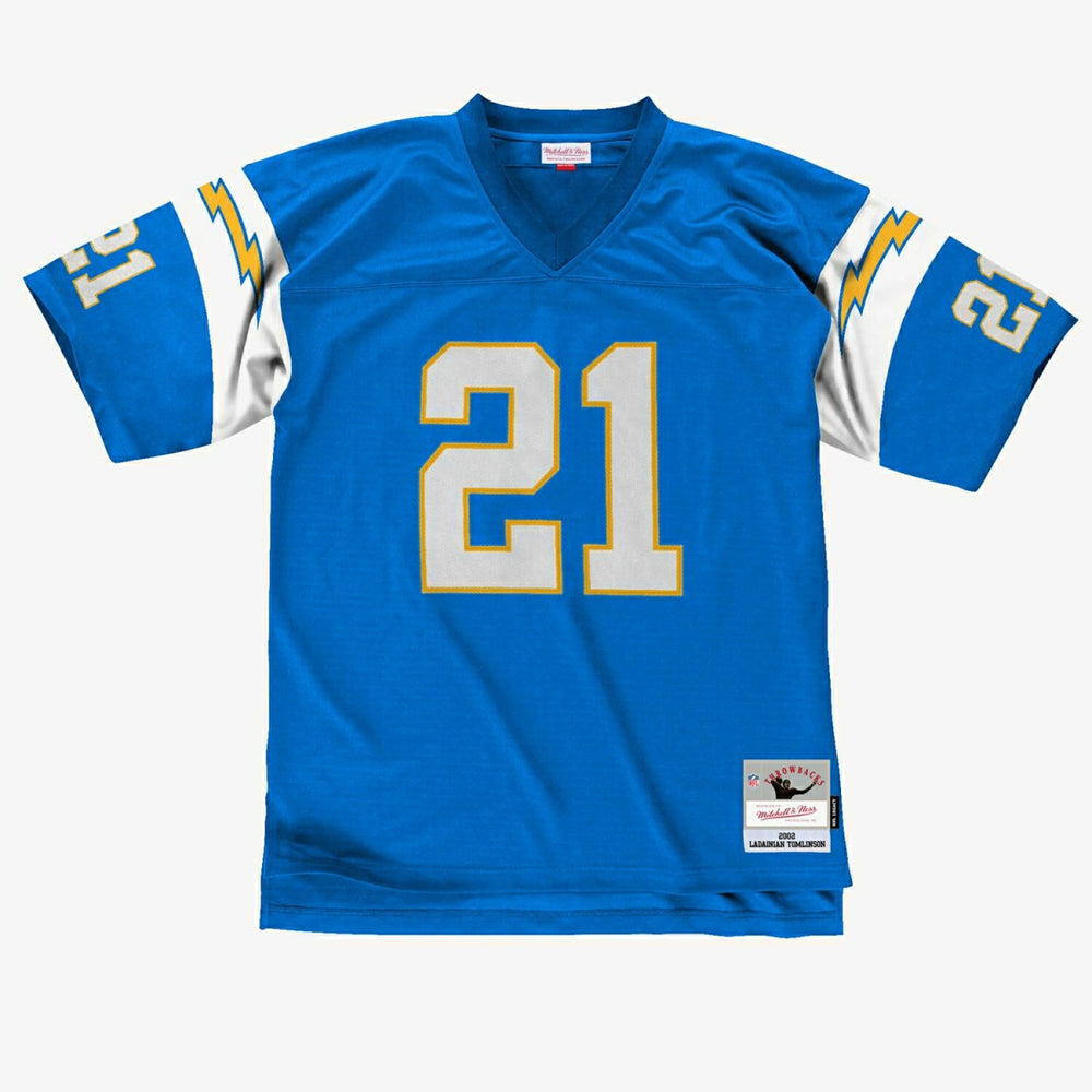 LaDainian Tomlinson #21 San Diego Chargers 2002 Mitchell & Ness Legacy NFL Jersey Blue Taass for sale