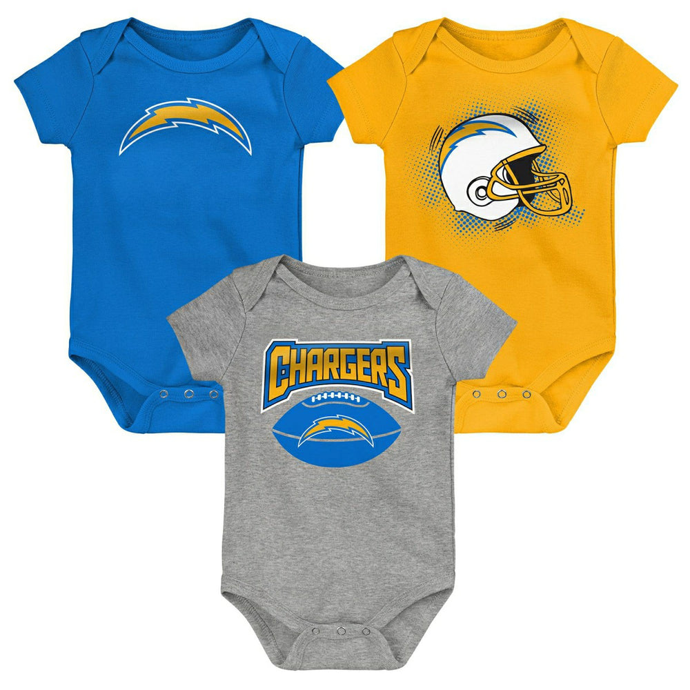 Los Angeles Chargers Game On Creeper NFL Infant Bodysuit Set (3-Piece) Classic