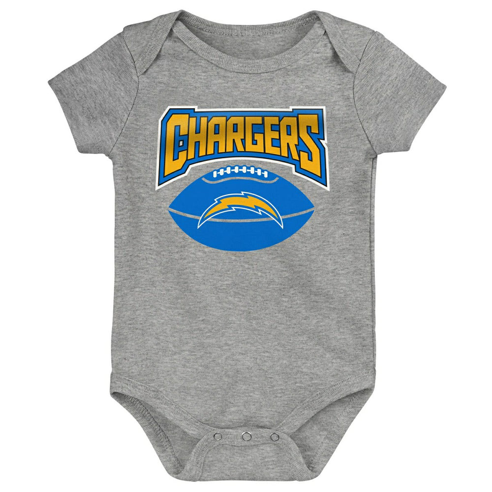Los Angeles Chargers Game On Creeper NFL Infant Bodysuit Set (3-Piece) Classic