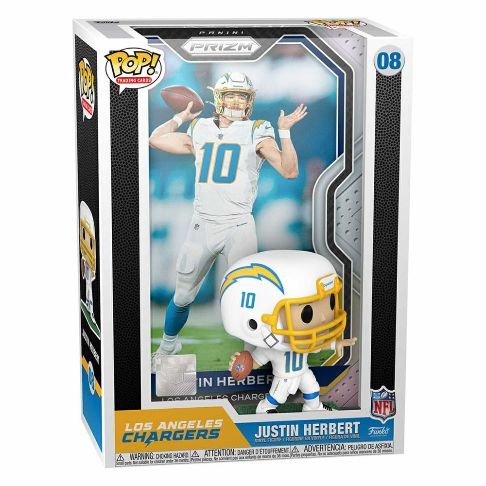 Funko POP! Trading Cards #08 Justin Herbert Los Angeles Chargers Prizm NFL Figure Lifestyle