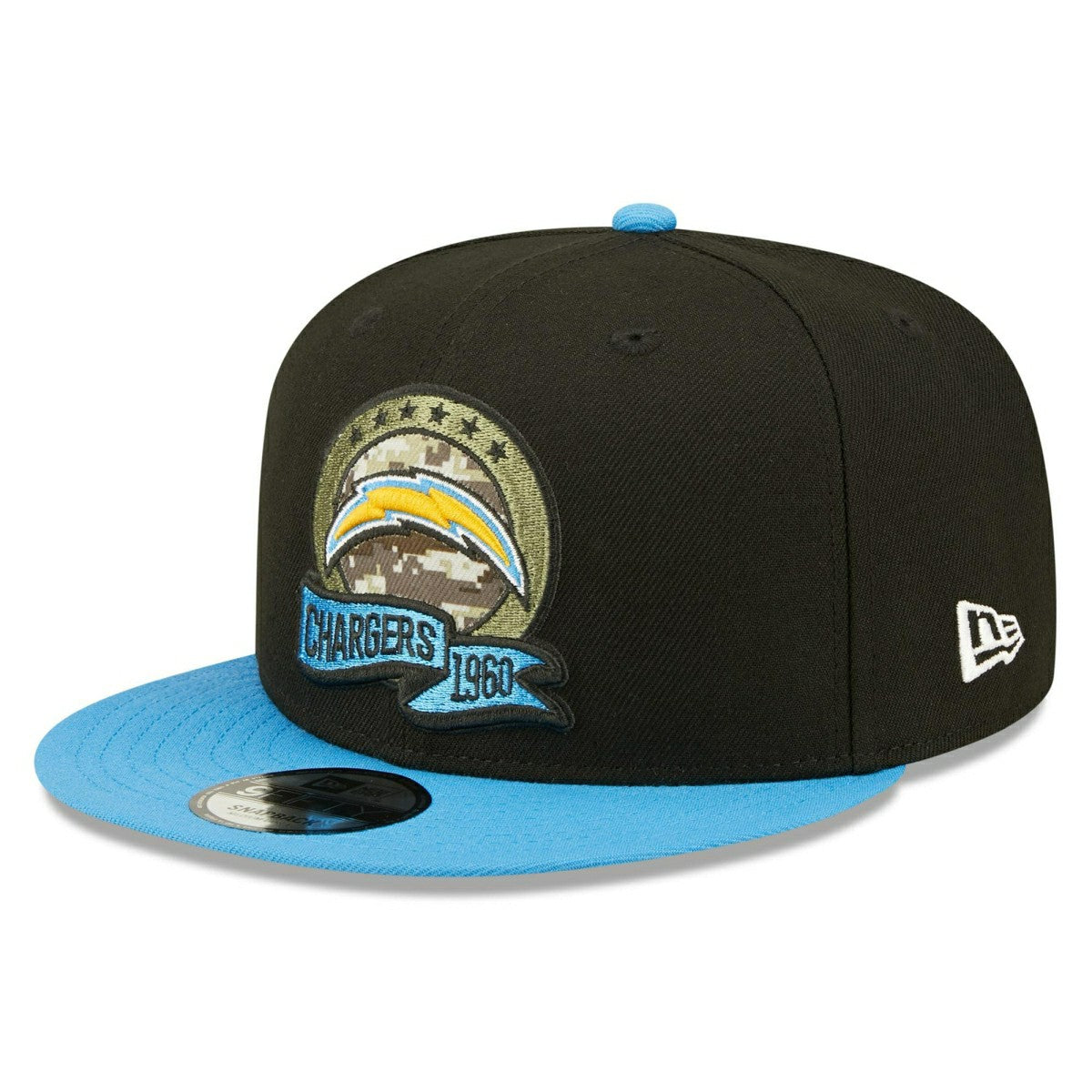 Los Angeles Chargers 2022 NFL On-Field Salute to Service New Era 9FIFTY Snapback Cap Taass sale
