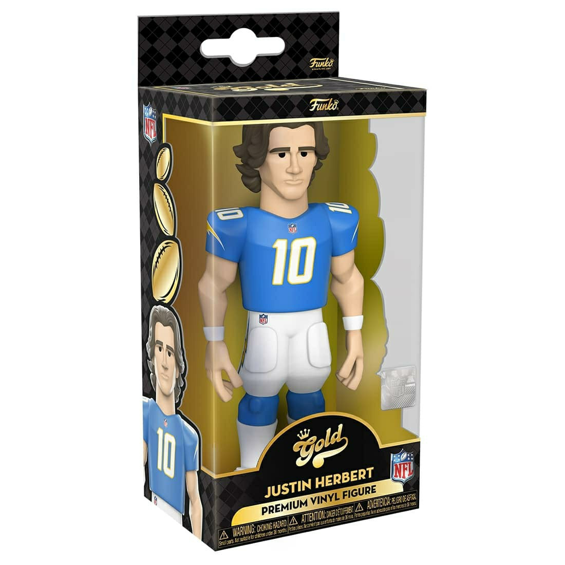 Funko Vinyl Gold 5" Justin Herbert Los Angeles Chargers NFL Figure Taass US
