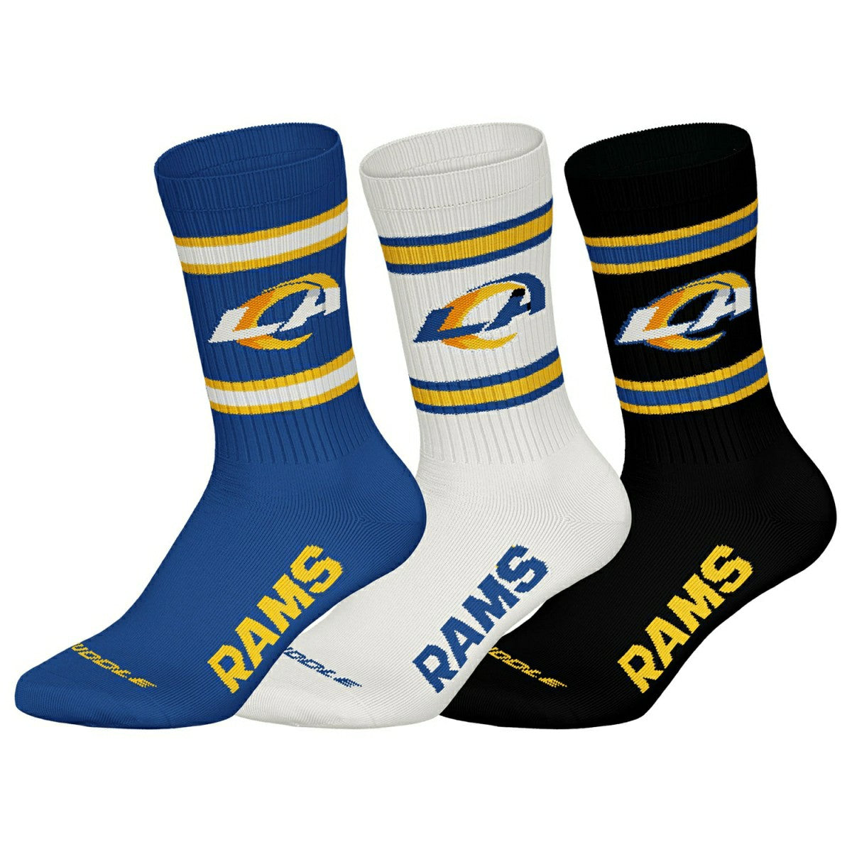 Los Angeles Rams Team Set NFL Crew Socks (3-Pack) Fashion