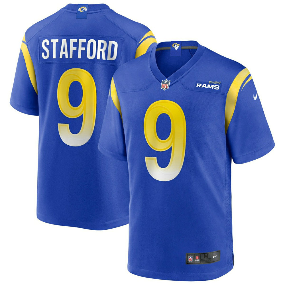 Matthew Stafford #9 Los Angeles Rams Nike Game NFL Football Jersey Blue Taass for sale