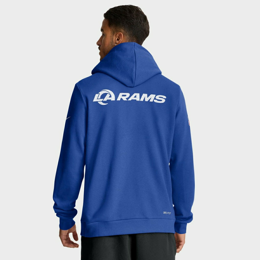 Los Angeles Rams 2025 NFL Sideline Standard Issue Hoodie Blue Fashion