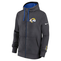Los Angeles Rams Playbook NFL Full-Zip Fleece Hoodie Anthracite Lifestyle
