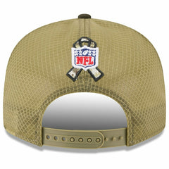 Los Angeles Rams 2025 NFL Salute to Service 9FIFTY Split Panel Trucker Snapback Cap Olive Taass for sale
