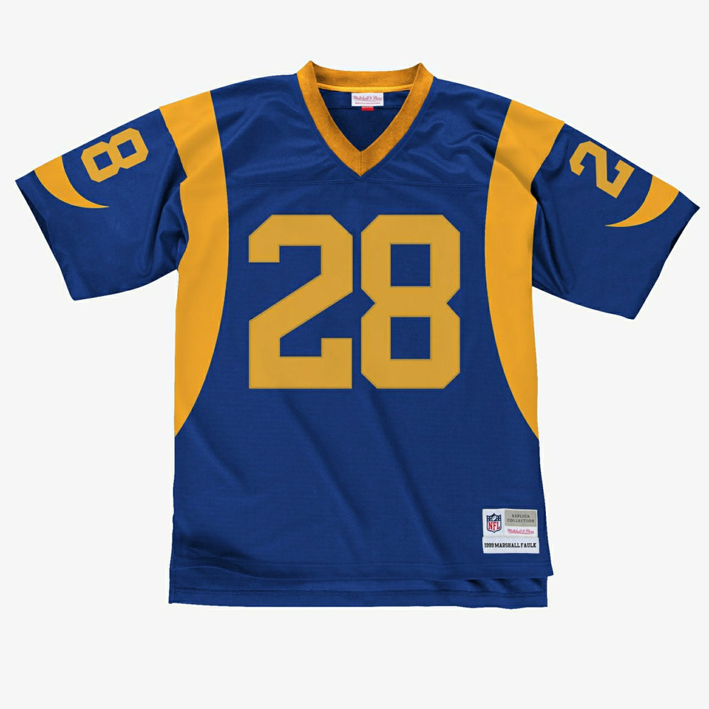 Marshall Faulk #28 St. Louis Rams 1999 Legacy Throwback NFL Jersey Blue Fashion
