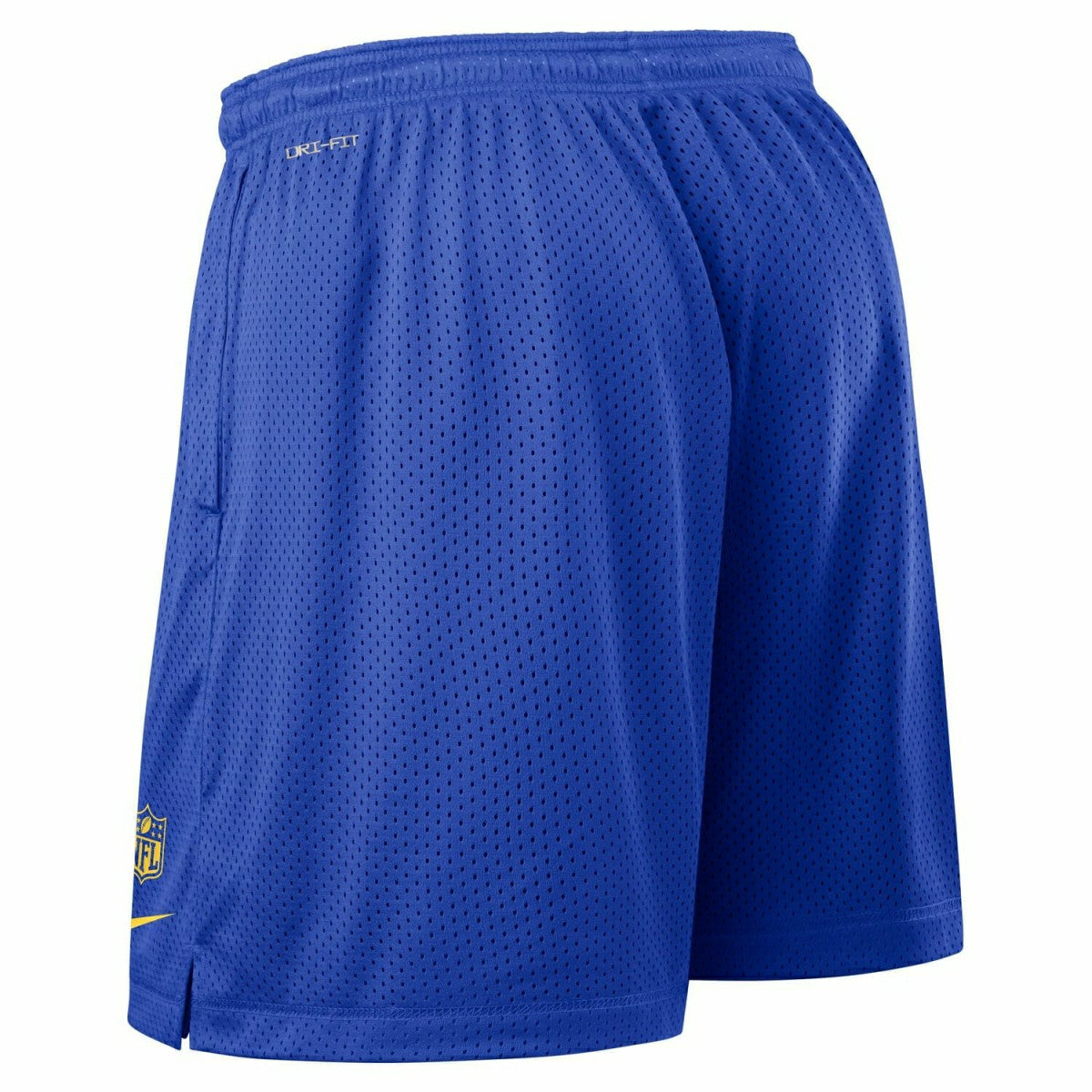Los Angeles Rams 2025 NFL Sideline Reversible Mesh Nike Dri-FIT Shorts Blue Taass for sale