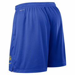 Los Angeles Rams 2025 NFL Sideline Reversible Mesh Nike Dri-FIT Shorts Blue Taass for sale