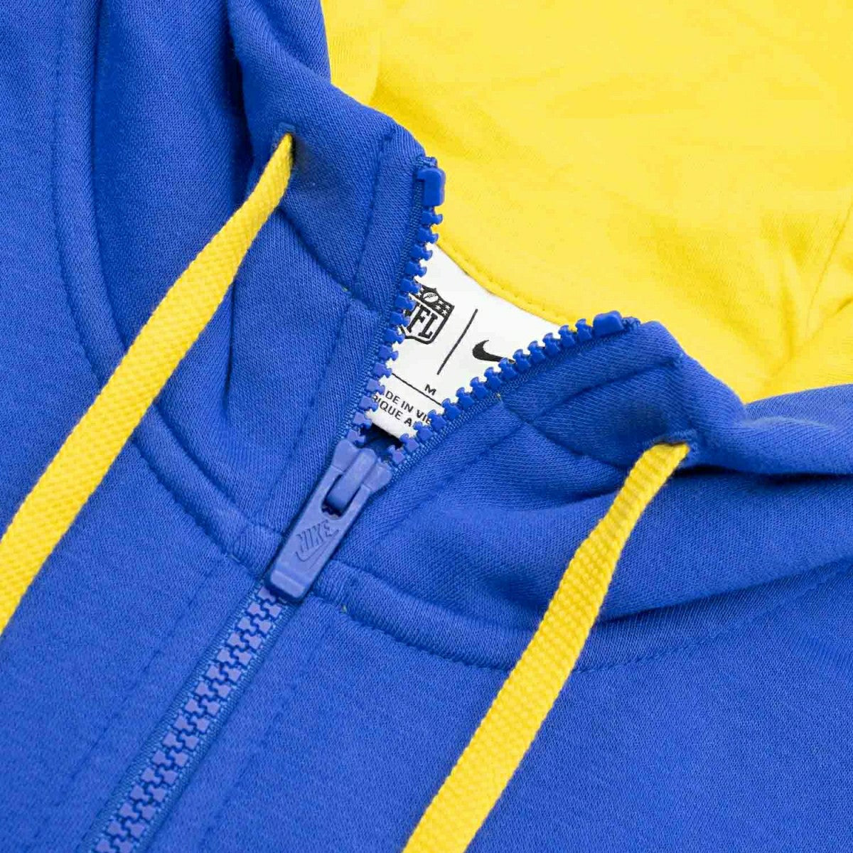 Los Angeles Rams Full-Zip Nike Club Fleece Hoodie Blue Lifestyle