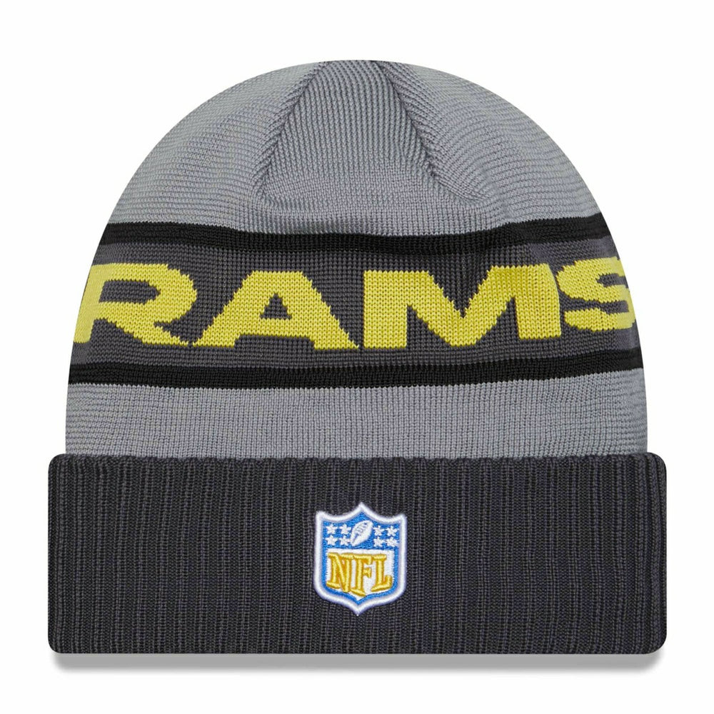 Los Angeles Rams 2023 NFL Sideline New Era Tech Knit Beanie Gray Taass sale