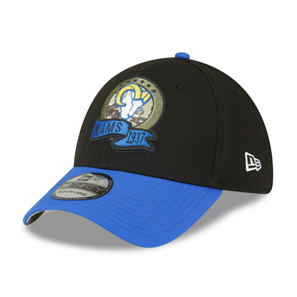 Los Angeles Rams 2022 NFL On-Field Salute to Service New Era 39THIRTY Flex Cap Taass sale