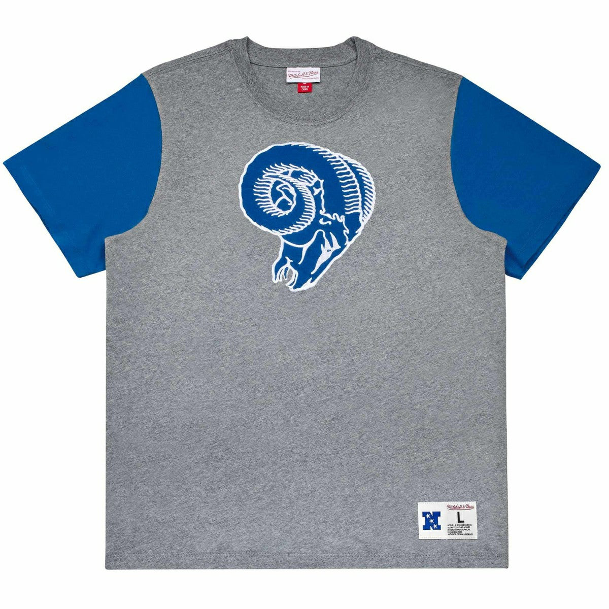 Los Angeles Rams Mitchell & Ness Color Blocked NFL Throwback T-Shirt Lifestyle