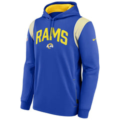 Los Angeles Rams 2022 NFL On-Field Sideline Nike Therma-FIT Hoodie Blue Taass sale