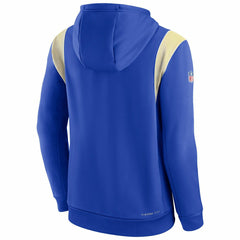 Los Angeles Rams 2022 NFL On-Field Sideline Nike Therma-FIT Hoodie Blue Taass sale