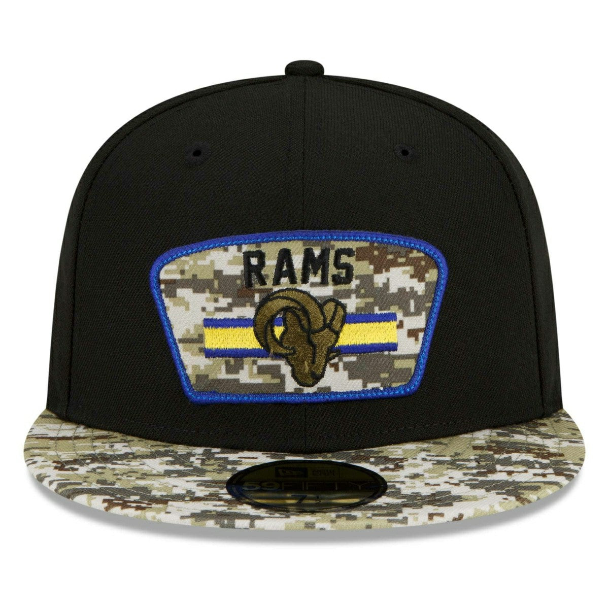 Los Angeles Rams 2021 NFL On-Field Salute to Service New Era 59FIFTY Fitted Cap Lifestyle