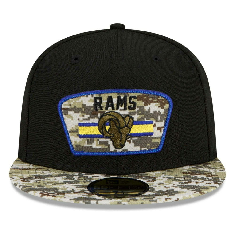 Los Angeles Rams 2021 NFL On-Field Salute to Service New Era 59FIFTY Fitted Cap Lifestyle