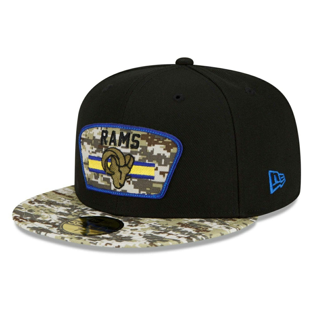 Los Angeles Rams 2021 NFL On-Field Salute to Service New Era 59FIFTY Fitted Cap Lifestyle