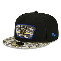 Los Angeles Rams 2021 NFL On-Field Salute to Service New Era 59FIFTY Fitted Cap Lifestyle