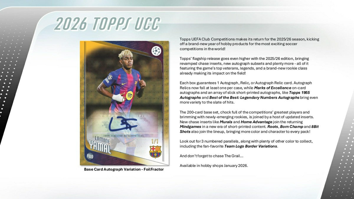 2025/26 Topps UEFA Club Competitions Football Hobby Box Taass for sale