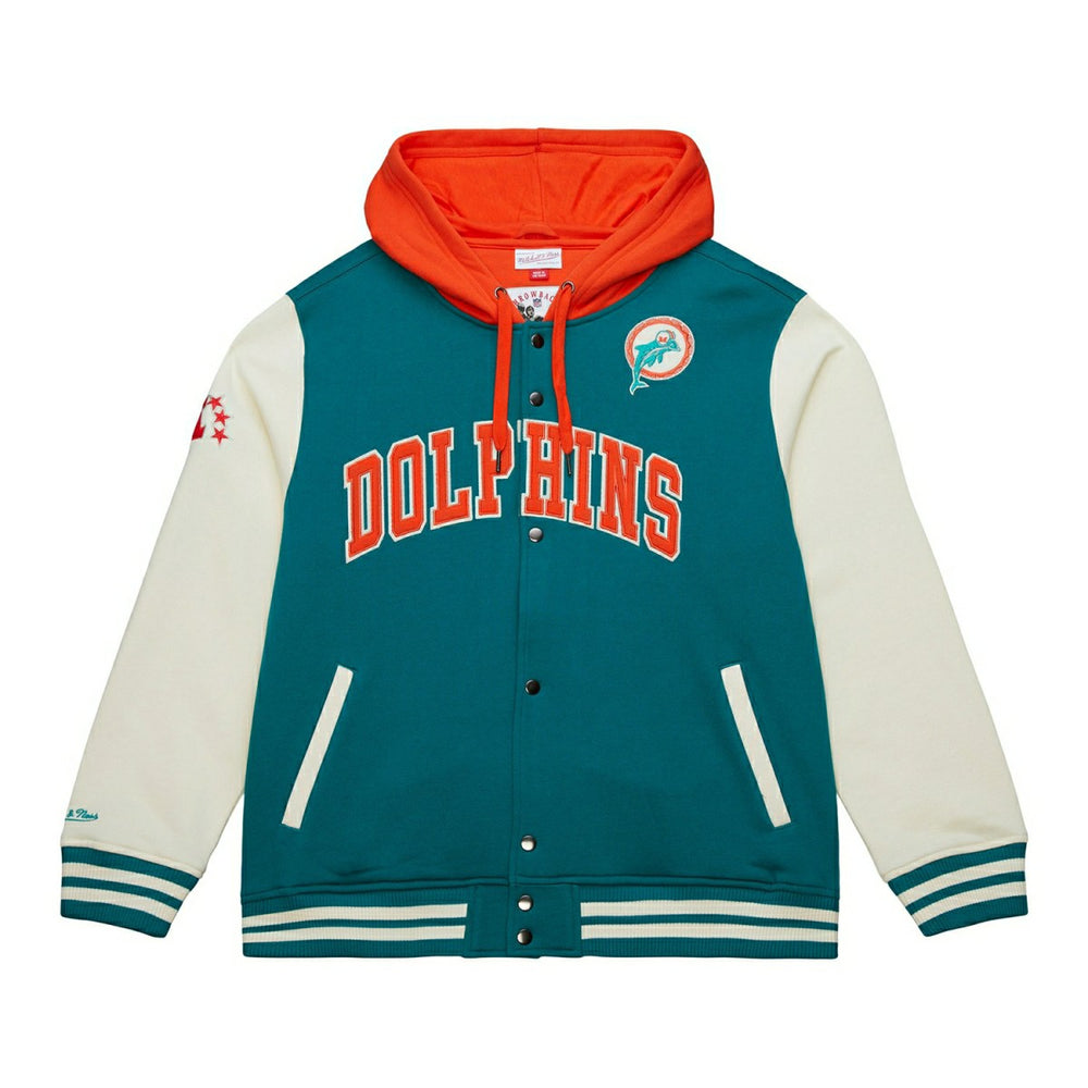 Miami Dolphins Courtside Fleece Full-Snap NFL Jacket Taass US