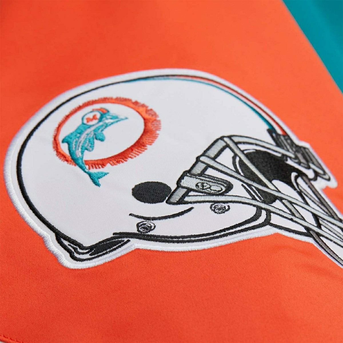 Miami Dolphins Throw it Back Heavyweight Satin NFL Jacket Aqua Classic