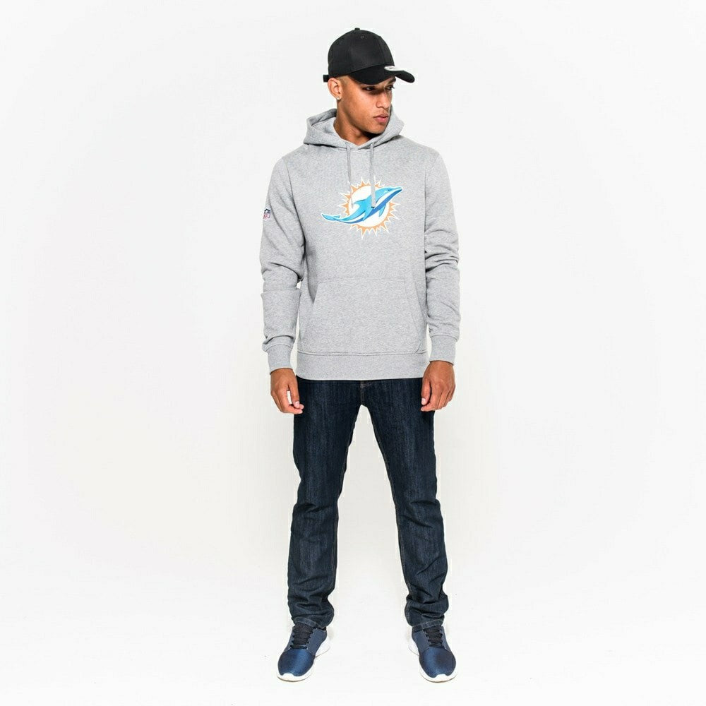Miami Dolphins Logo Hoodie NFL Sweatshirt Grey Taass US