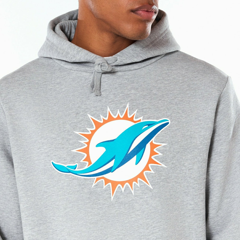 Miami Dolphins Logo Hoodie NFL Sweatshirt Grey Taass US