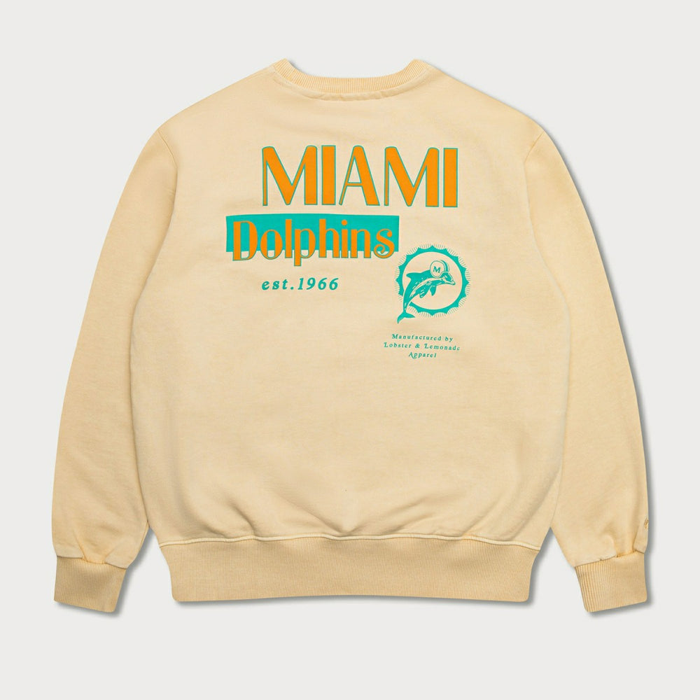 Miami Dolphins L&L '96 Classics NFL Crewneck Sweater Beige Classic