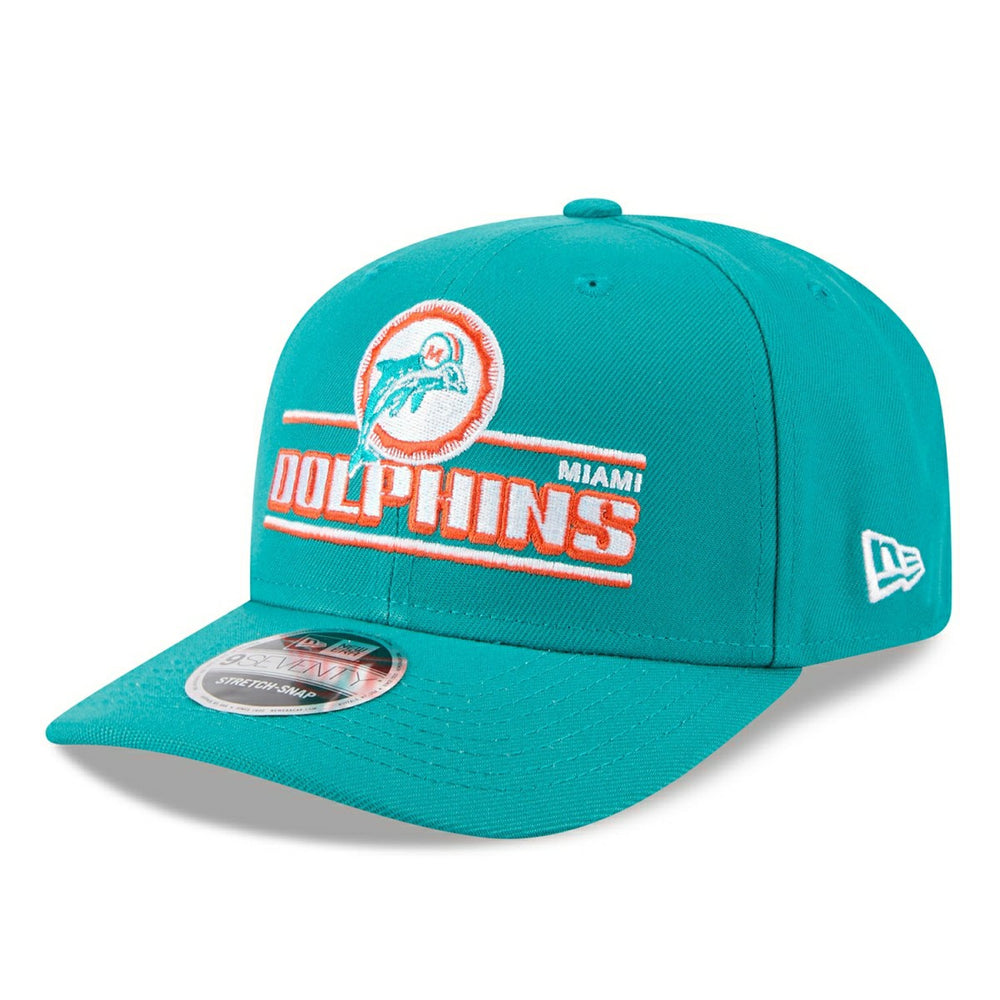 Miami Dolphins Historic Logo NFL Stated 9SEVENTY Stretch-Snap Cap Aqua Taass US