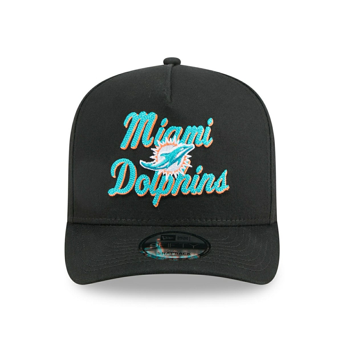 Miami Dolphins NFL Chainstitch 9FIFTY A-Frame Snapback Cap Black Classic