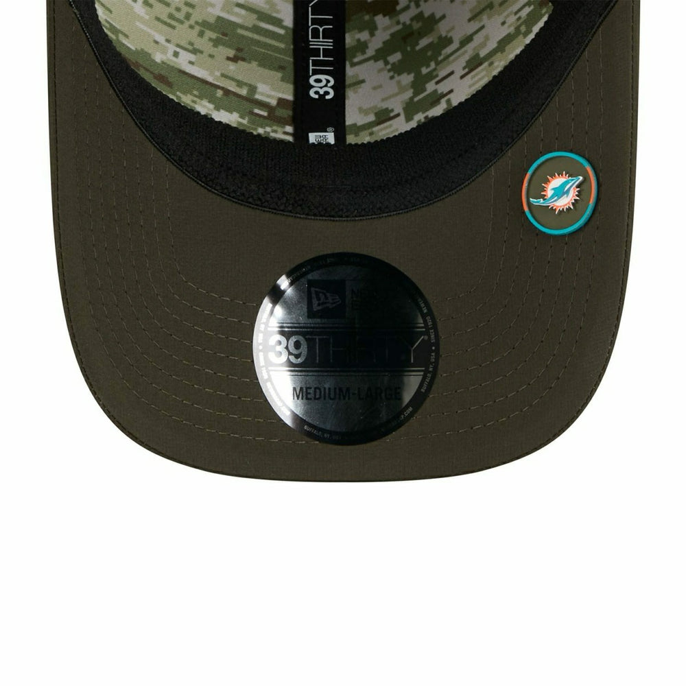 Miami Dolphins 2025 NFL Salute to Service 39THIRTY Flex Cap Olive Classic
