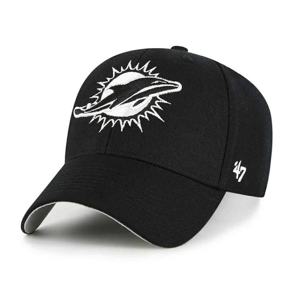 Miami Dolphins Black & White '47 MVP Adjustable NFL Cap Black Lifestyle