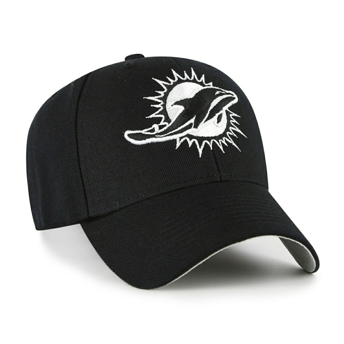 Miami Dolphins Black & White '47 MVP Adjustable NFL Cap Black Lifestyle