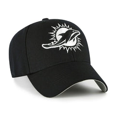 Miami Dolphins Black & White '47 MVP Adjustable NFL Cap Black Lifestyle