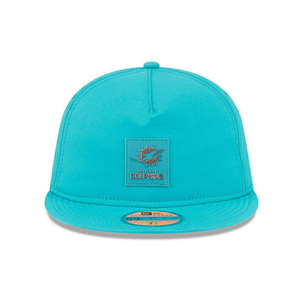 Miami Dolphins 2025 NFL On-Field Sideline 59FIFTY A-Frame Fitted Cap Aqua Taass for sale