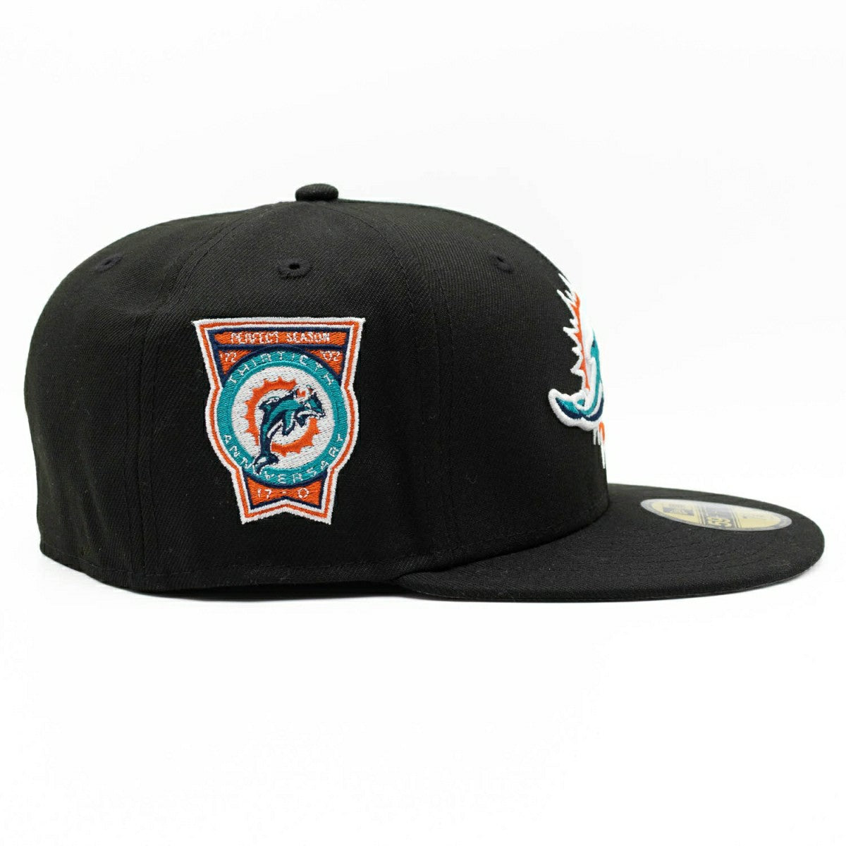 Miami Dolphins Perfect Season Anniversary 59FIFTY Fitted NFL Cap Black Taass for sale