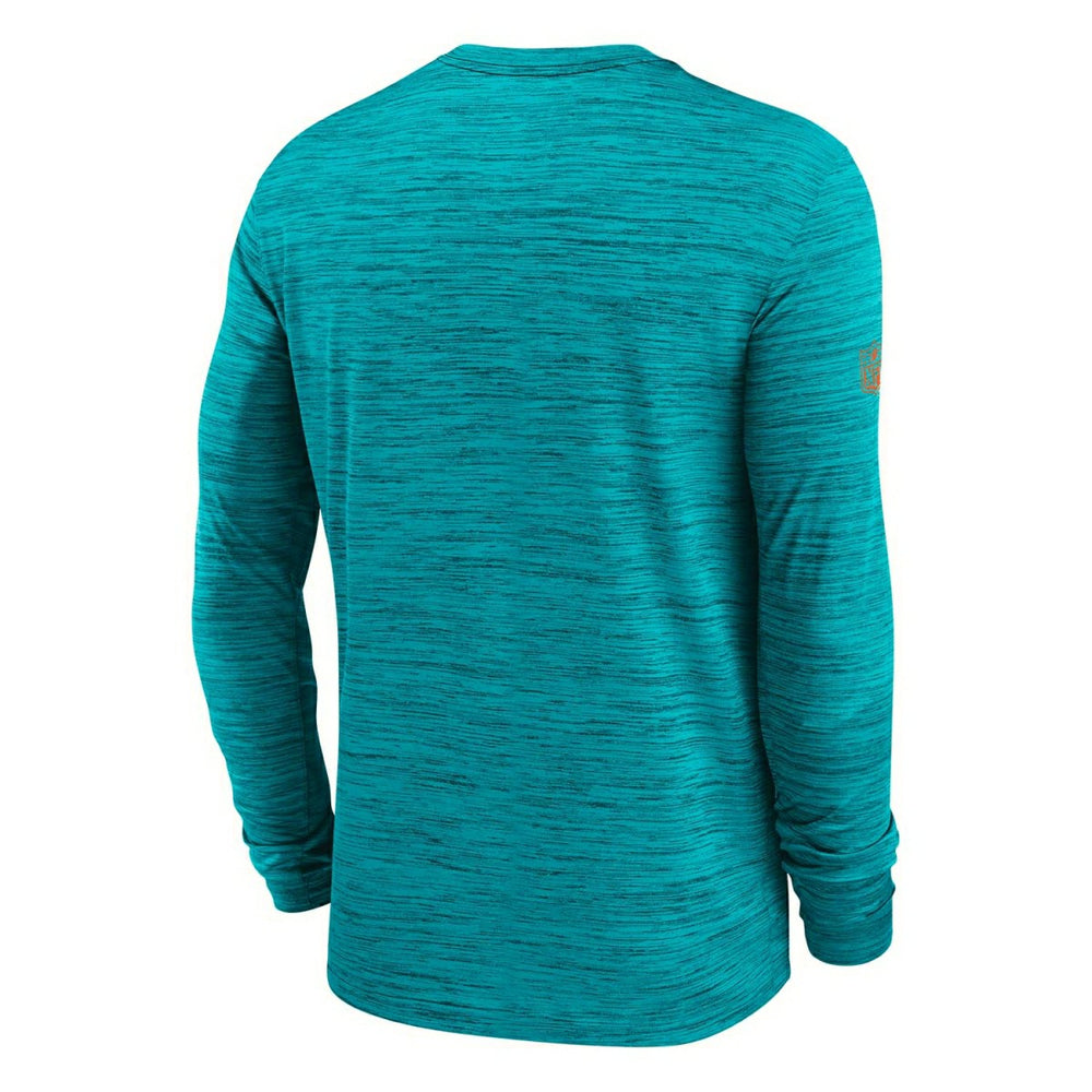 Miami Dolphins 2025 NFL Sideline Nike Velocity Performance Long Sleeve T-Shirt Aqua Taass sale