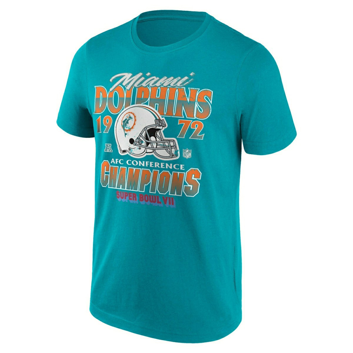 Miami Dolphins 1972 AFC Champions NFL T-Shirt Aqua Classic