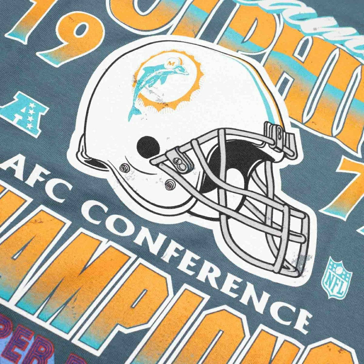 Miami Dolphins 1972 AFC Champions NFL T-Shirt Aqua Classic