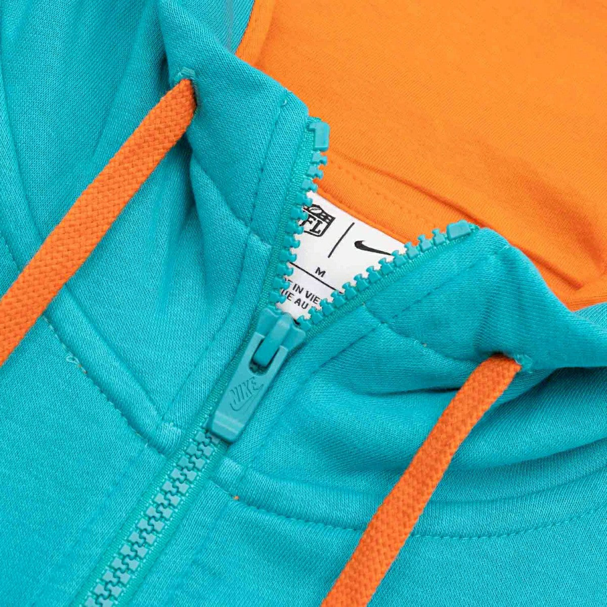 Miami Dolphins Full-Zip Nike Club Fleece Hoodie Aqua Lifestyle