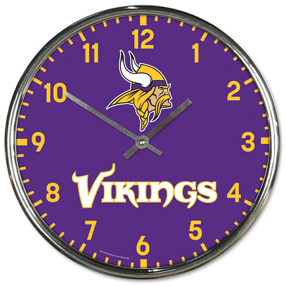 Minnesota Vikings Chrome NFL Team Design Wall Clock Fashion