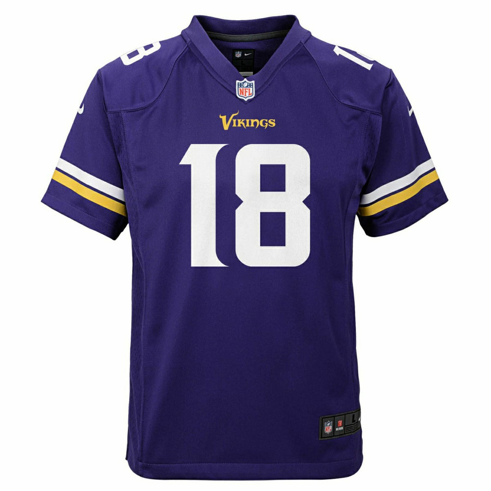 Justin Jefferson #18 Minnesota Vikings Game Football NFL Jersey Purple (YOUTH) Taass sale