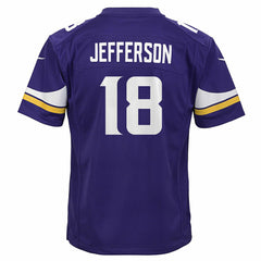 Justin Jefferson #18 Minnesota Vikings Game Football NFL Jersey Purple (YOUTH) Taass sale