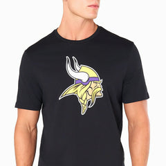 Minnesota Vikings Team Logo Football NFL T-Shirt Black Taass US